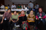 At GAF5, Lucknow, 2014: Amonrat Sermwatanakul (Thailand), Winarni Darmayanti (Indonesia), Indah Susilowati (Indonesia), Mayanggita Kirana (Indonesia), and Rashidah Shuib (Malaysia)